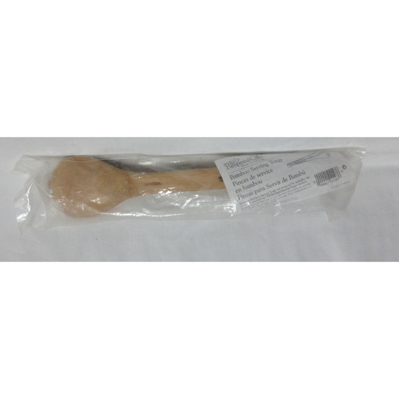 Pampered Chef Interlocking Bamboo Serving Tongs #2297 New Sealed Bag - Picture 1 of 8